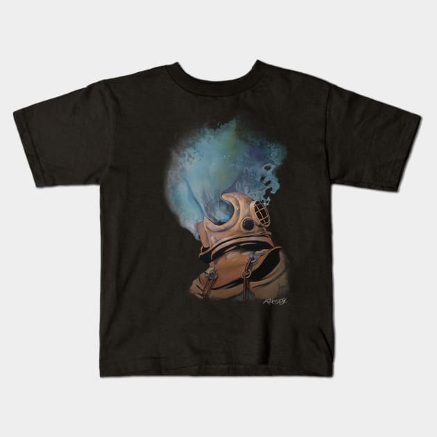 Deep Sea Diver Kids T-Shirt by Art87jr